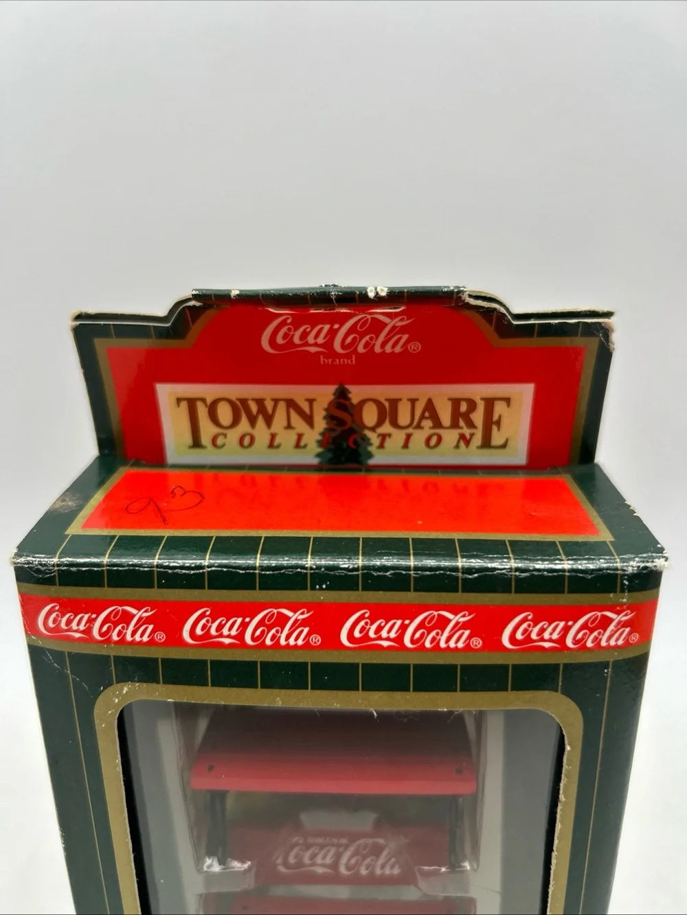 1993 Coca-Cola Town Square Accessories Vintage Park Bench 1-1/2x2” Snow Scene